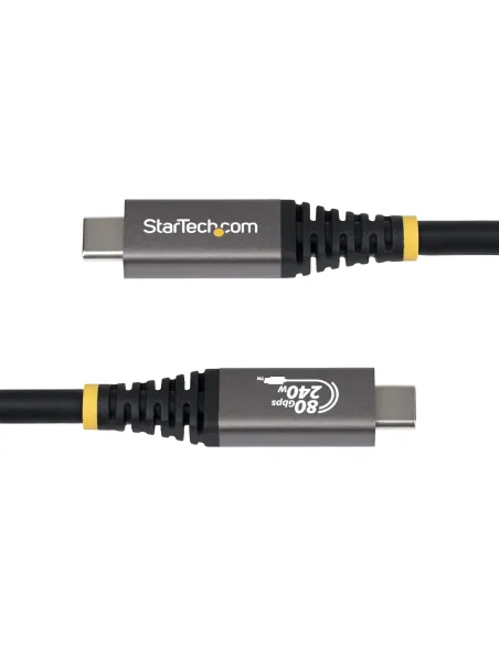 StarTech.com Cable USB4 1,5m - Cable USB-C Certificado USB-IF - 80Gbps - Cable USB Tipo C - PD de 240W - 8K120 4K240 - DP 2.1 -