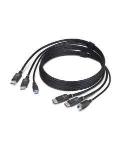 StarTech.com Cable KVM DisplayPort de Doble Pantalla con USB 5Gbps de 1,8m - 4K 60Hz - DP 1.2 - Cable para Conmutador KVM para