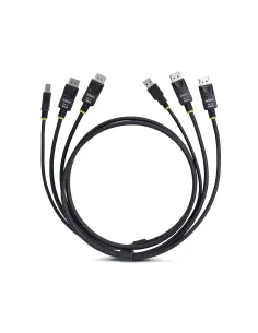 StarTech.com Cable KVM DisplayPort de Doble Pantalla con USB 5Gbps de 1,8m - 4K 60Hz - DP 1.2 - Cable para Conmutador KVM para 2