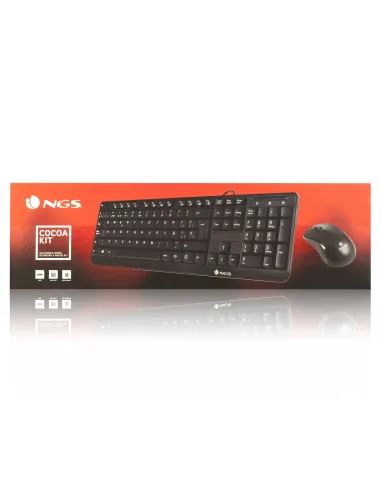 NGS Cocoa Kit, QWERTY, PT teclado Ratón incluido Universal USB Portugués Negro