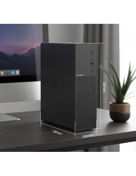 CoolBox CAJA MATX SLIM T100 USB-C 3.2 GEN1 FULL METAL S FTE + 1 VENT. 90MM