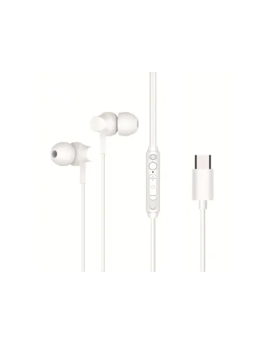 Conceptronic BRENDAN03W auricular y casco Auriculares Alámbrico Dentro de oído Llamadas Música USB Tipo C Blanco