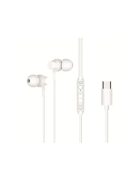 Conceptronic BRENDAN03W auricular y casco Auriculares Alámbrico Dentro de oído Llamadas Música USB Tipo C Blanco