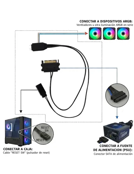 CoolBox CONTROLADOR MINI ILUMINACIÓN ARGB POR RESET