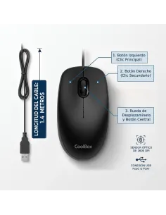 CoolBox RATON U01 USB 1600DPI NEGRO 2