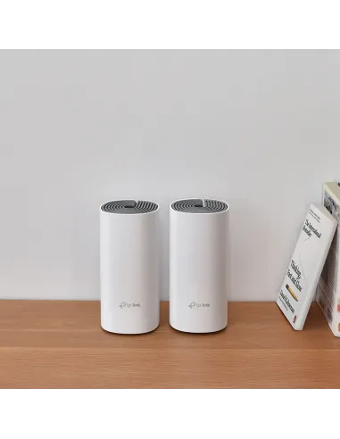 TP-Link Deco E4 (2-pack) Doble banda (2,4 GHz   5 GHz) Wi-Fi 5 (802.11ac) Blanco, Gris Interno