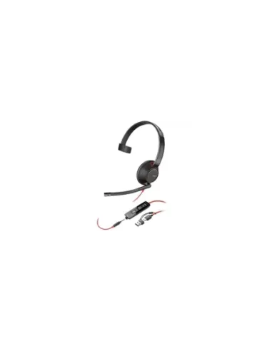 Auricular Poly Blackwire 5210 + Adaptador USB-C/A/ con Micrófono/ Jack 3.5mm/ Negro