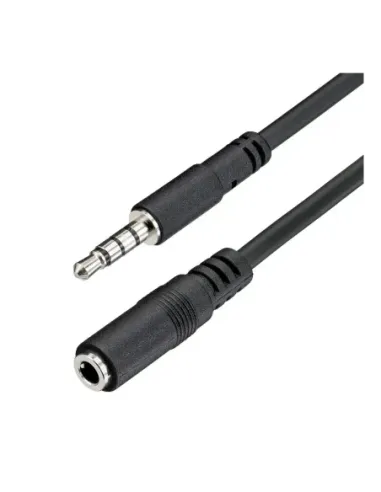 Cable mini jack 3.5mm startech 1m -  macho - hembra -  negro