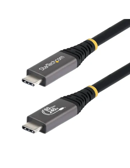 StarTech.com Cable USB4 1m - Cable USB-C Certificado USB-IF - 80Gbps - Cable USB Tipo C - PD de 240W - 8K120 4K240 - DP 2.1 -