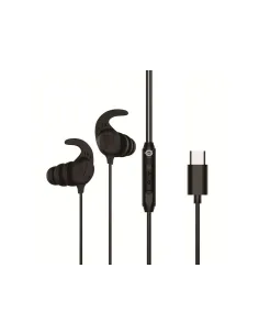 Conceptronic BRENDAN05B auricular y casco Auriculares Alámbrico gancho de oreja, Dentro de oído Llamadas Música USB Tipo C Negro