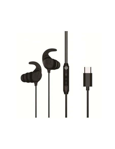 Conceptronic BRENDAN05B auricular y casco Auriculares Alámbrico gancho de oreja, Dentro de oído Llamadas Música USB Tipo C Negro