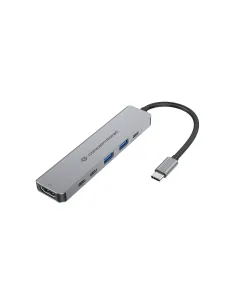 Conceptronic DONN33G base para portátil y replicador de puertos Alámbrico USB 3.2 Gen 1 (3.1 Gen 1) Type-C Plata