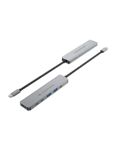 Conceptronic DONN33G base para portátil y replicador de puertos Alámbrico USB 3.2 Gen 1 (3.1 Gen 1) Type-C Plata 2
