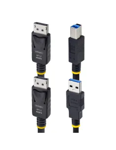 StarTech.com Cable KVM DisplayPort y USB 3.0 5Gbps de 3m - 4K 60Hz - Cable Combo DP 1.2 y USB para Switch Conmutador KVM 2