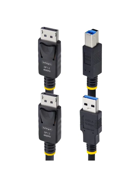 StarTech.com Cable KVM DisplayPort y USB 3.0 5Gbps de 3m - 4K 60Hz - Cable Combo DP 1.2 y USB para Switch Conmutador KVM
