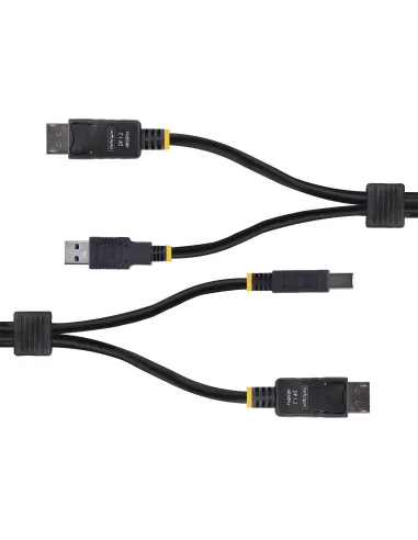 StarTech.com Cable KVM DisplayPort y USB 3.0 5Gbps de 3m - 4K 60Hz - Cable Combo DP 1.2 y USB para Switch Conmutador KVM