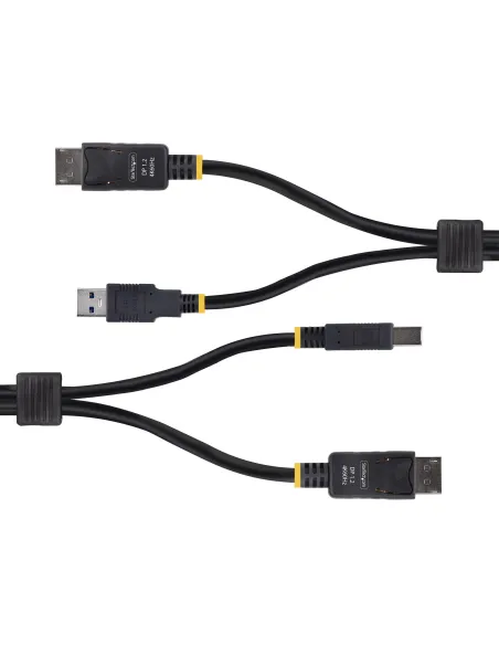StarTech.com Cable KVM DisplayPort y USB 3.0 5Gbps de 3m - 4K 60Hz - Cable Combo DP 1.2 y USB para Switch Conmutador KVM