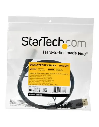StarTech.com Cable DisplayPort 1.4 de 1m - Certificado VESA - 8K 60Hz - HBR3 - HDR - Super HD - Cable Delgado de Monitor DP a