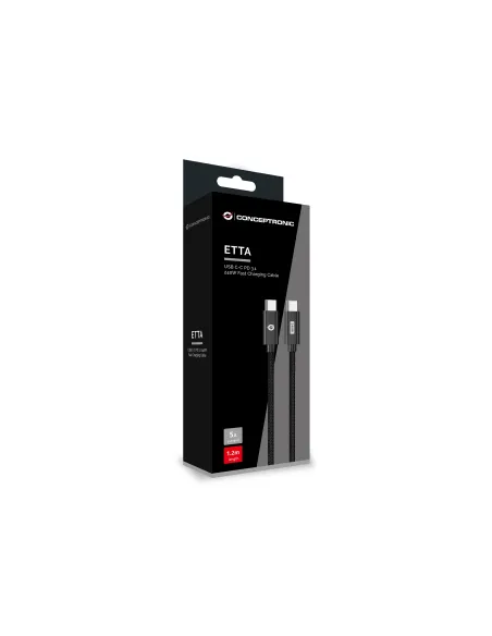 Conceptronic ETTA03B12 cable USB USB 2.0 1,2 m USB C 0,48 Gbit s 240 W Negro