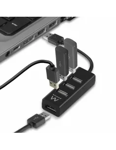 Ewent EW1123 hub de interfaz USB 2.0 480 Mbit s Negro 2