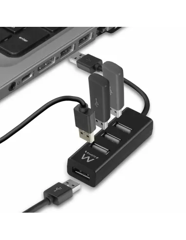 Ewent EW1123 hub de interfaz USB 2.0 480 Mbit s Negro