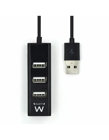 Ewent EW1123 hub de interfaz USB 2.0 480 Mbit s Negro
