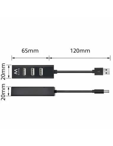 Ewent EW1123 hub de interfaz USB 2.0 480 Mbit s Negro
