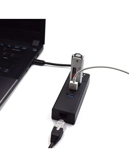 Ewent EW1141 base para portátil y replicador de puertos USB 3.2 Gen 1 (3.1 Gen 1) Type-C Negro