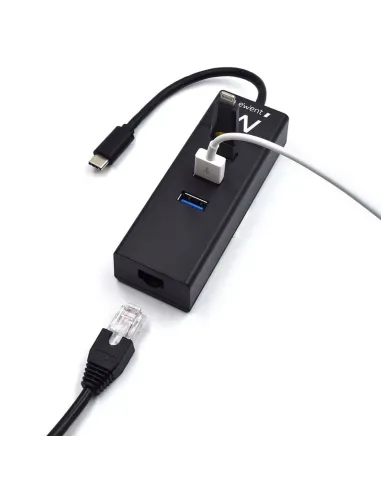 Ewent EW1141 base para portátil y replicador de puertos USB 3.2 Gen 1 (3.1 Gen 1) Type-C Negro