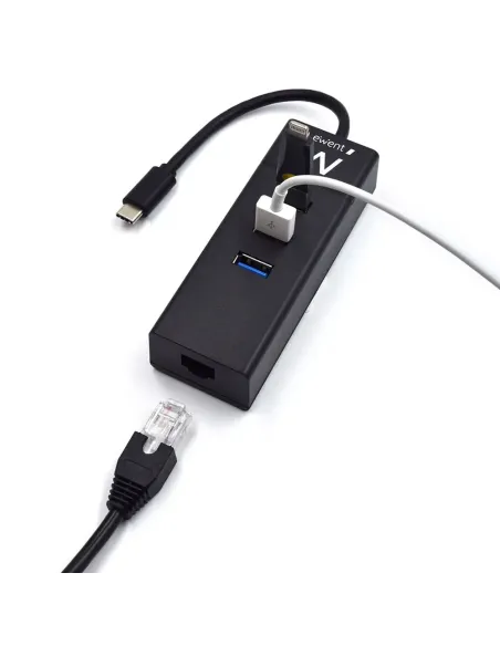 Ewent EW1141 base para portátil y replicador de puertos USB 3.2 Gen 1 (3.1 Gen 1) Type-C Negro