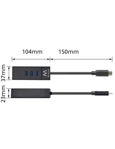 Ewent EW1141 base para portátil y replicador de puertos USB 3.2 Gen 1 (3.1 Gen 1) Type-C Negro