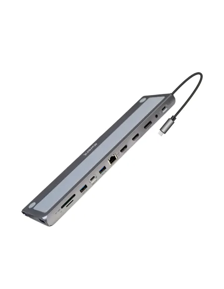 Ewent EW1150 base para portátil y replicador de puertos Alámbrico USB 3.2 Gen 1 (3.1 Gen 1) Type-C Aluminio