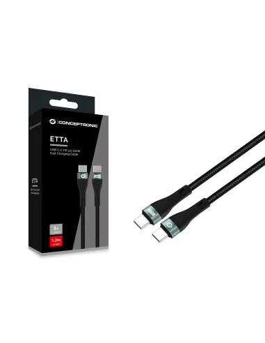 Conceptronic ETTA01B12 cable USB USB 2.0 1,2 m USB C 0,48 Gbit s 100 W Negro