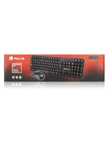 NGS EUPHORIA KIT teclado Ratón incluido Universal RF inalámbrico QWERTY Inglés Negro