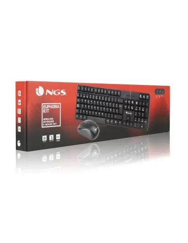NGS EUPHORIA KIT teclado Ratón incluido Universal RF inalámbrico QWERTY Inglés Negro