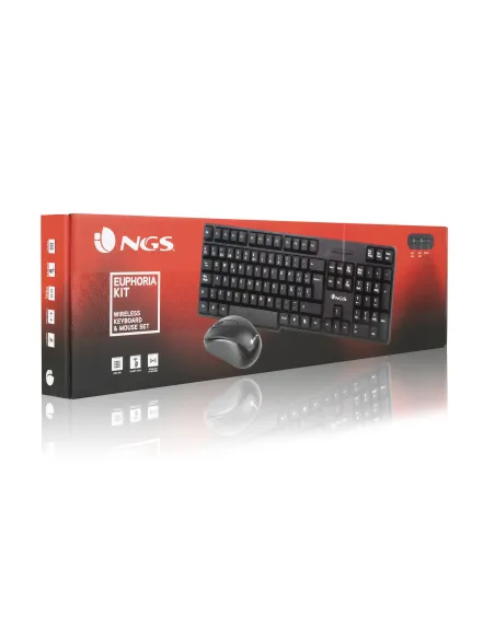 NGS EUPHORIA KIT teclado Ratón incluido Universal RF inalámbrico QWERTY Inglés Negro