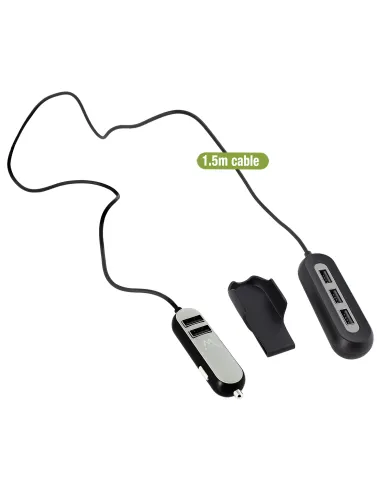 Ewent EW1355 cargador de dispositivo móvil Universal Negro, Gris Encendedor de cigarrillos Auto