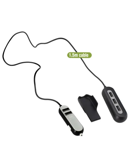 Ewent EW1355 cargador de dispositivo móvil Universal Negro, Gris Encendedor de cigarrillos Auto