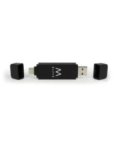 Ewent EW1075 lector de tarjeta USB 3.2 Gen 1 (3.1 Gen 1) Type-A Type-C Negro 2