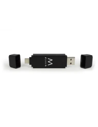 Ewent EW1075 lector de tarjeta USB 3.2 Gen 1 (3.1 Gen 1) Type-A Type-C Negro
