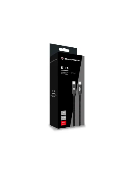 Conceptronic ETTA02B12 cable USB USB 3.2 Gen 2 (3.1 Gen 2) 1,2 m USB C 20 Gbit s 100 W Negro