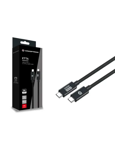 Conceptronic ETTA04B20 cable USB USB4 Gen 3x2 2 m USB C 40 Gbit s 240 W Negro