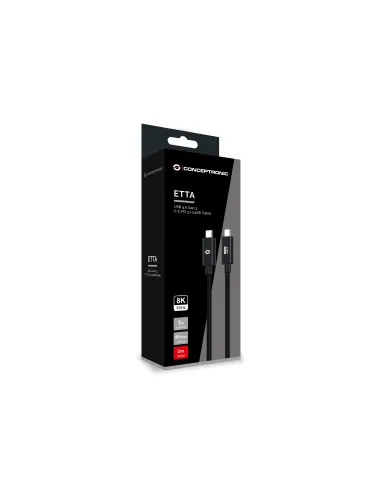 Conceptronic ETTA04B20 cable USB USB4 Gen 3x2 2 m USB C 40 Gbit s 240 W Negro