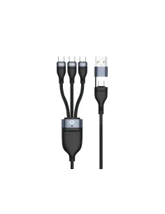 Conceptronic ETTA06B15C cable USB USB 2.0 1,5 m USB A USB C 3 x USB C 0,48 Gbit s 100 W Negro