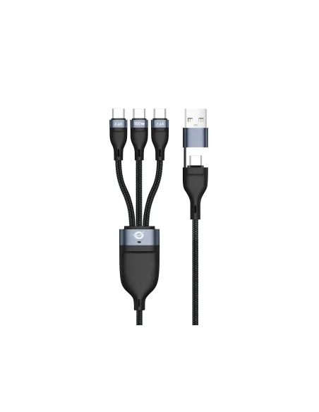 Conceptronic ETTA06B15C cable USB USB 2.0 1,5 m USB A USB C 3 x USB C 0,48 Gbit s 100 W Negro