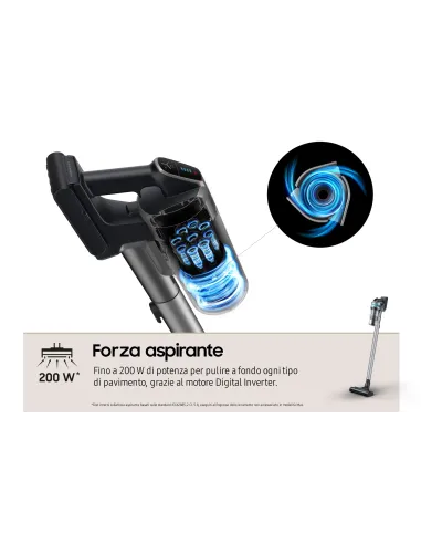 Samsung VS20B75AGR1 Aspiradora escoba 2 en 1 Batería Secar Sin bolsa 550 W Negro, Color menta