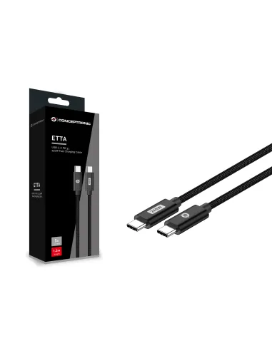 Conceptronic ETTA03B20 cable USB USB 2.0 2 m USB C 0,48 Gbit s 240 W Negro
