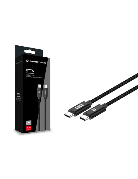 Conceptronic ETTA03B20 cable USB USB 2.0 2 m USB C 0,48 Gbit s 240 W Negro