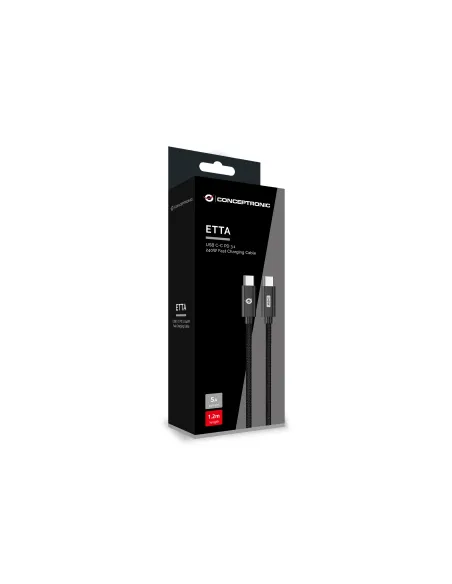 Conceptronic ETTA03B20 cable USB USB 2.0 2 m USB C 0,48 Gbit s 240 W Negro