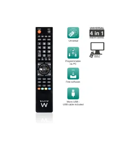 Ewent EW1570 mando a distancia DTT, DVD Blu-ray, Proyector, SAT, STB, Altavoz para barra de sonido, TV, Universal, VCR Botones 2